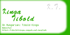 kinga tibold business card